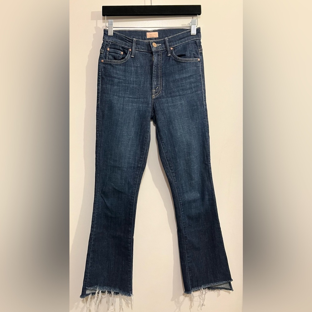 Mother The Insider Crop Step Fray Jeans in Clean Sweep
